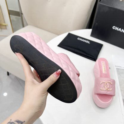 Chanel Spring/Summer Dance Shoes Collection Pink European and American Catwalk New Slippers Heel Height 6.5cm - Image 9