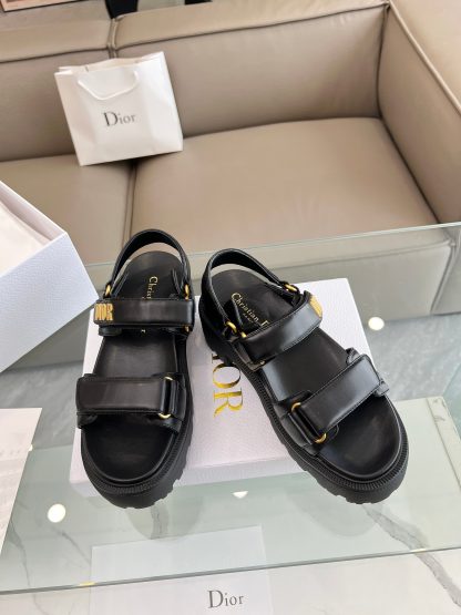 Dior popular black thick-soled mid-heel sandals - Image 9