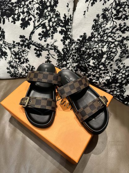 Louis Vuitton Checkered Slides - Image 9