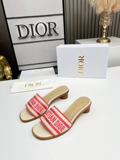 Dior Women's Printed Embroidered High Heel Sandals - Image 9