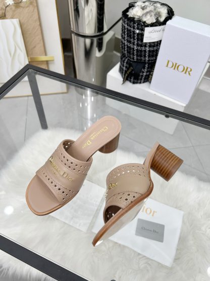 Dior round heel hollow high heel sandals - Image 9