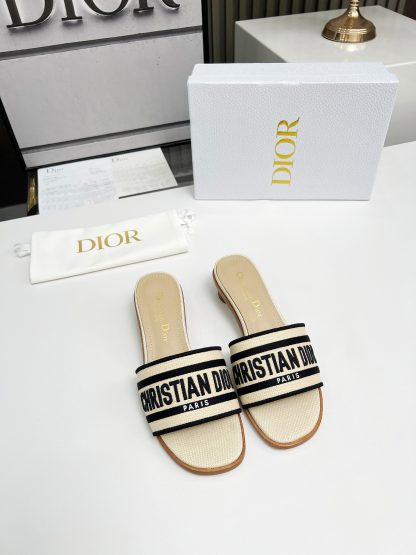 Dior Women's Monogram Embroidered Leather High Heel Sandals - Image 9