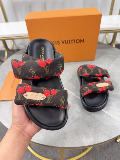 Louis Vuitton embossed logo slippers Pool Pillow Comfort flat slides - Image 9