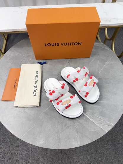 Louis Vuitton embossed logo slippers Pool Pillow Comfort flat slides - Image 8