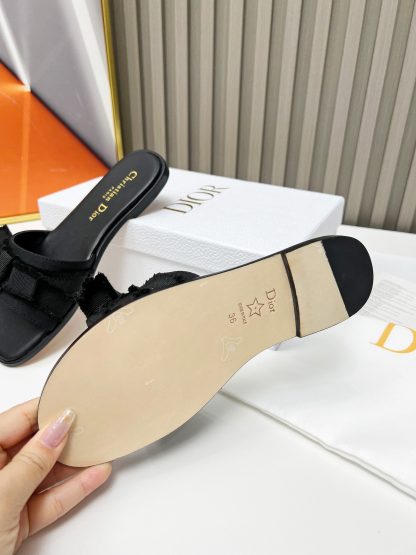 Dior Round Toe Pearl Open-Toe Slippers - Image 9