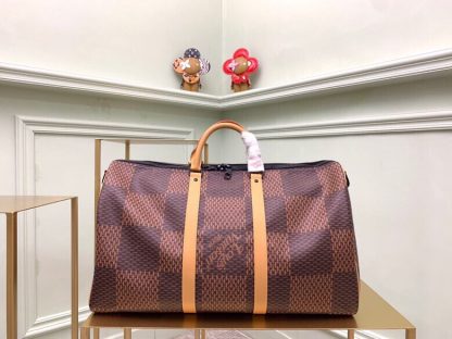 Louis Vuitton checkered nigo collaboration series keepall 50 travel bag - Image 9