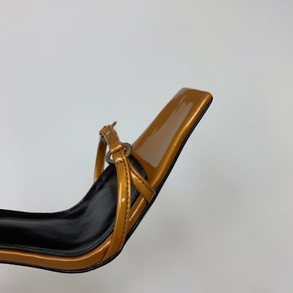 Ysl all-match square toe high heel sandals - Image 9