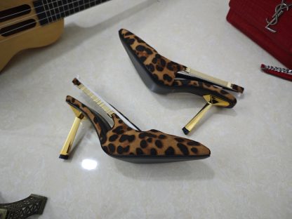 Ysl leopard print high heels Ysl logo high-heeled sandals - Image 9