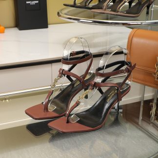 Ysl classic stylish thong sandals high heels