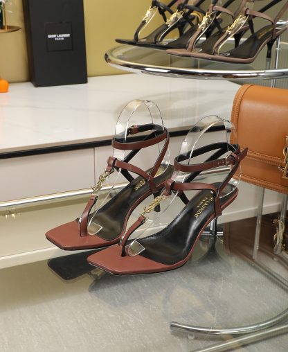 Ysl classic stylish thong sandals high heels