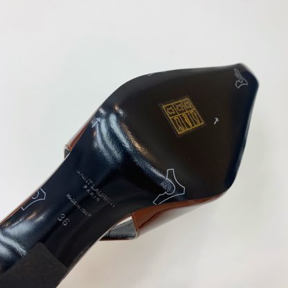 Ysl shiny high-heeled backless single shoes high heels - Image 9