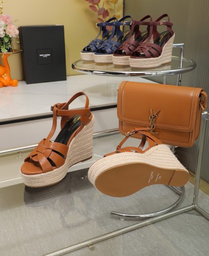 Ysl women's fashionable wedge high heels - Image 9