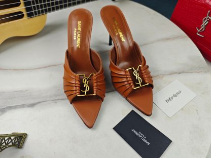Ysl brown stiletto high-heeled sandals - Image 8