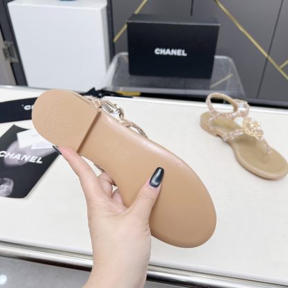 Chanel Spring-Summer Dance Shoes Collection New Retro Apricot Sandals - Image 9
