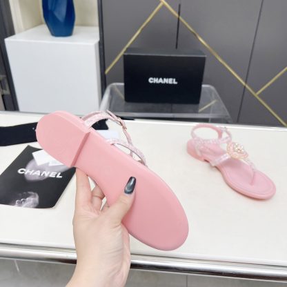 Chanel Spring-Summer Dance Shoes Collection New Retro Pink Sandals - Image 9