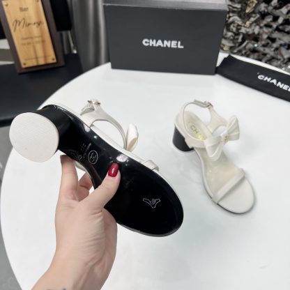 Chanel Early Spring Dance Shoes Series White Delicate Sandals Heel Height 6cm - Image 9
