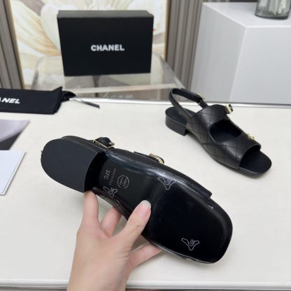 Chanel Spring/Summer Dance Shoes Collection Black Slim Sandals Heel Height 5cm - Image 9