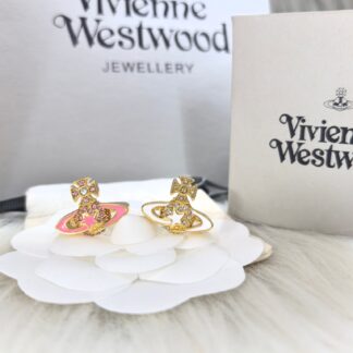 Vivienne Westwood five-pointed star pink and white glue ring