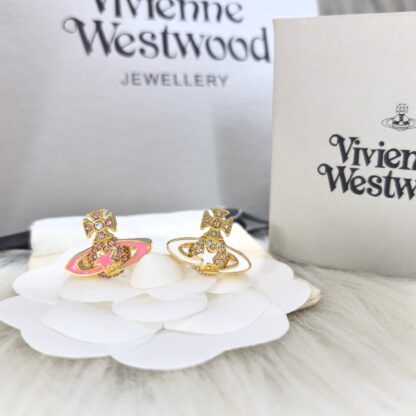 Vivienne Westwood five-pointed star pink and white glue ring