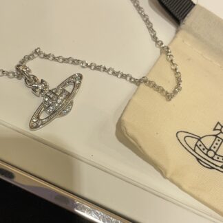 Vivienne Westwood classic full diamond Saturn pendant necklace