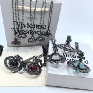 Vivienne Westwood three-dimensional large vintage carved Saturn necklace