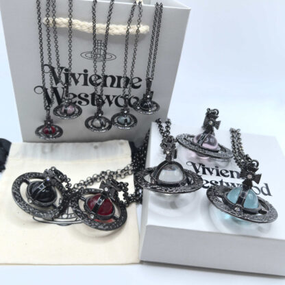 Vivienne Westwood three-dimensional large vintage carved Saturn necklace