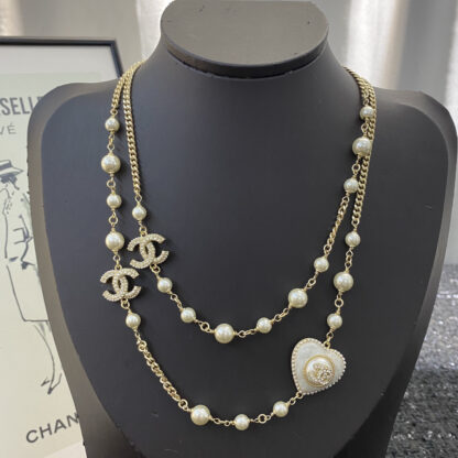 Chanel Delicate Heart Pearl Necklace - Image 2