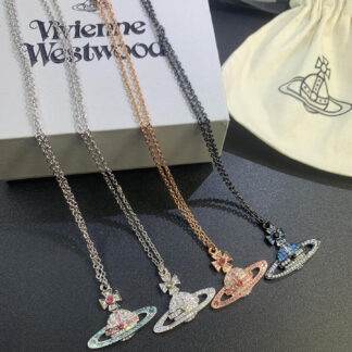 Vivienne Westwood Saturn full diamond necklace