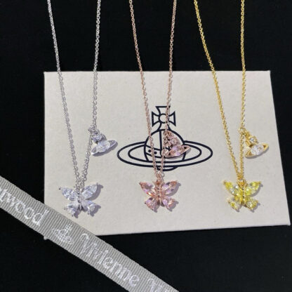 Vivienne Westwood diamond Saturn necklace