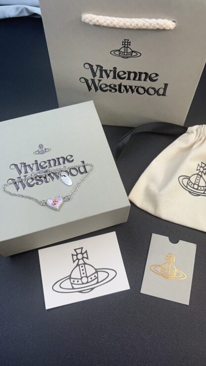Vivienne Westwood white gold and pink mother-of-pearl bracelet