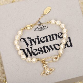 Vivienne Westwood Safety Pin Planet Pearl Bracelet