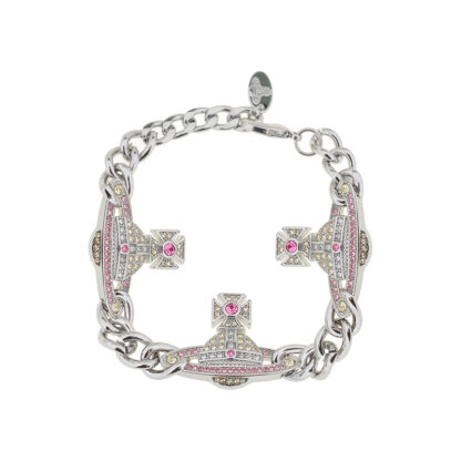 Vivienne Westwood Multi-KIKA Full Diamond Cuban Chain Bracelet