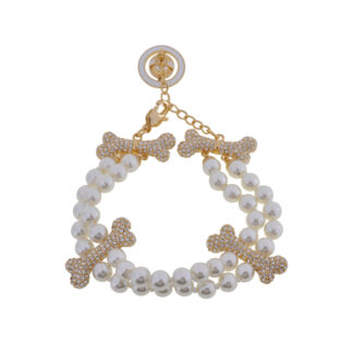 Vivienne Westwood Bone Double Row Pearl Bracelet
