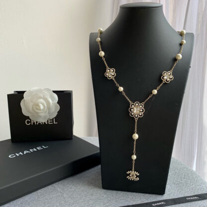 Chanel Tassel Flower Pendant Sweater Necklace - Image 2