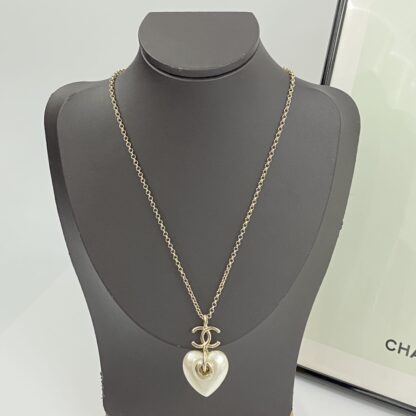 Chanel Creamy White Heart Necklace - Image 2
