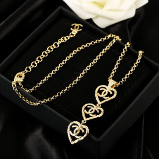 Chanel Three Hearts Delicate Necklace