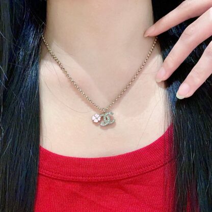 Chanel Camellia Double C Necklace - Image 2