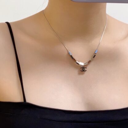 Chanel Fashion Silver Pendant Necklace - Image 2