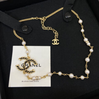 Chanel Double C Pearl Necklace