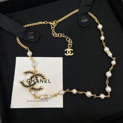 Chanel Double C Pearl Necklace
