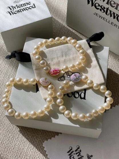 Vivienne Westwood Planet Crystal Pearl Bracelet