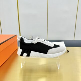Hermès Spring and Summer Classic Couples British Black and Gray Colorblock Sports Casual Shoes