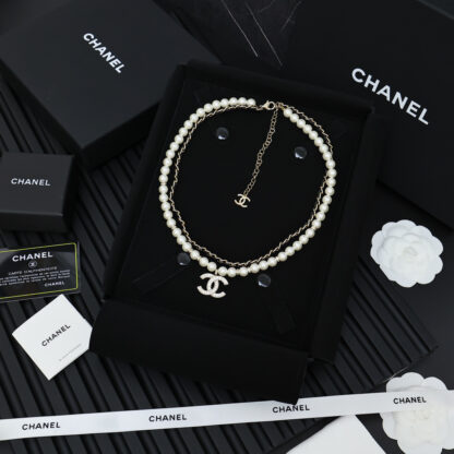 Chanel Double Pearl Necklace - Image 2