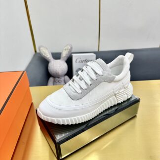 Hermès Spring and Summer Gray and White Colorblock Couple Classic Sports Casual Shoes