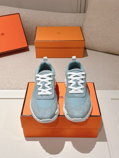 Hermes classic couple blue-gray comfortable casual sports shoes
