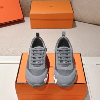 Hermes classic couple style dark gray comfortable casual sports dad shoes