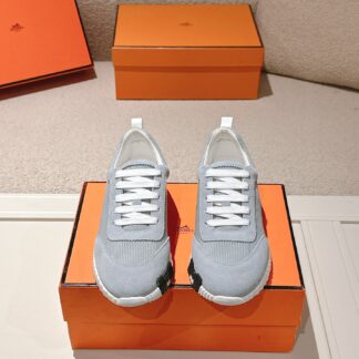 Hermes classic couple light gray comfortable casual sports dad shoes