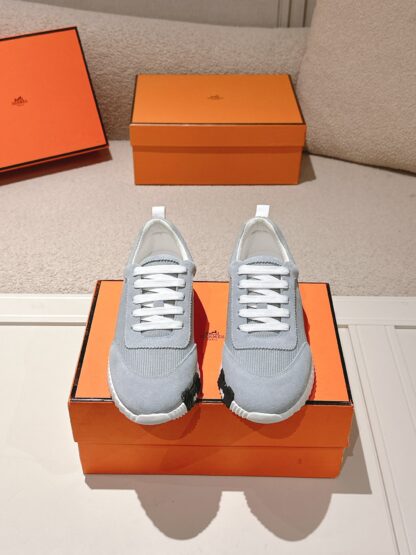 Hermes classic couple light gray comfortable casual sports dad shoes