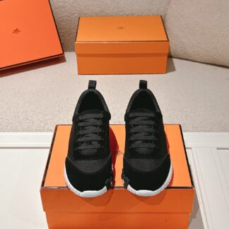 Hermes classic couple black comfortable casual sports shoes