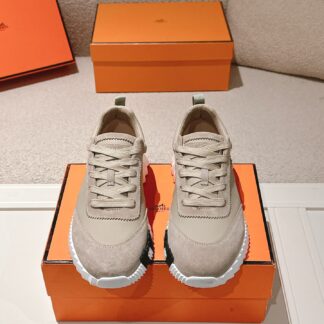 Hermes classic couple style gray brown comfortable casual sports dad shoes